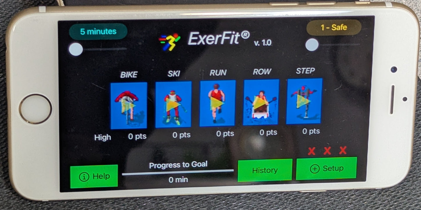 ExerFit® Game - Mobile fitness game with speed sensor and hand buttons